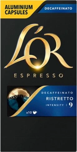 L'OR Espresso Ristretto Decaffeinato - Intensiteit 9/12 - 10 X 10 Capsules 23 L'OR Espresso Ristretto Decaffeinato - Intensiteit 9/12 - 10 X 10 Capsules -Koffiedranken 611x1200