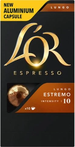 L'OR Lungo Estremo Koffiecups - Intensiteit 10/12 - 10 X 10 Capsules -Koffiedranken 612x1200