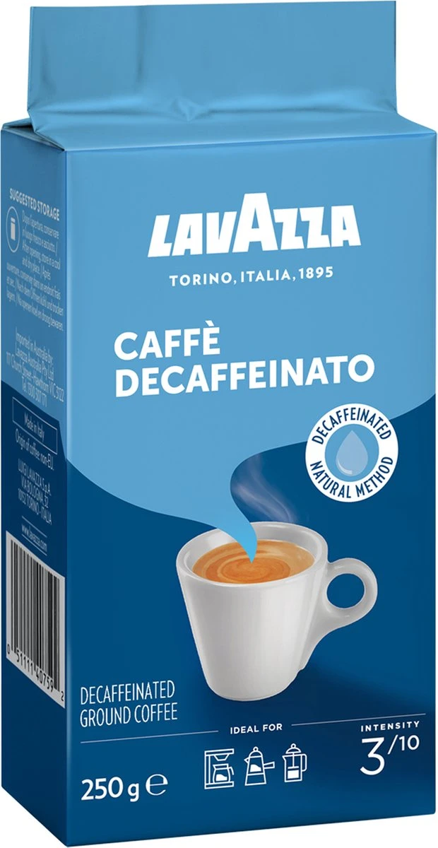 Lavazza Caffe Decaffeinato Filterkoffie - 250 Gram X8 8 Lavazza Caffe Decaffeinato Filterkoffie - 250 Gram X8 - Afbeelding 6
