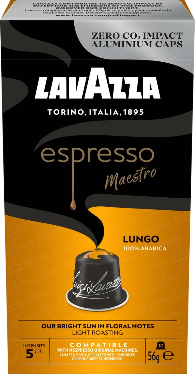Lavazza Espresso Lungo - Aluminium Nespresso Capsules - 10 Stuks 9 Lavazza Espresso Lungo - Aluminium Nespresso Capsules - 10 Stuks - Afbeelding 7