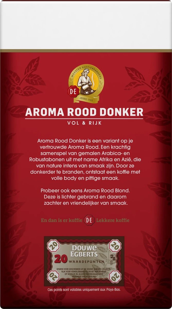Douwe Egberts Aroma Rood Donker Filterkoffie - 6 X 500 Gram 4 Douwe Egberts Aroma Rood Donker Filterkoffie - 6 X 500 Gram - Afbeelding 2