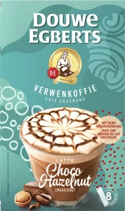 Douwe Egberts Latte Choco Hazelnut Oploskoffie - 5/9 Intensiteit - 5 X 8 Zakjes -Koffiedranken 713x1200 2