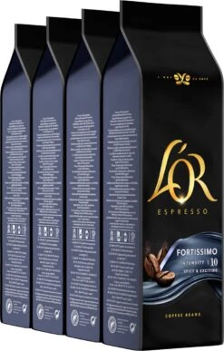 Nieuwe uitgaven 3 L'OR Espresso Fortissimo Koffiebonen (10) - 4 X 500 Gram