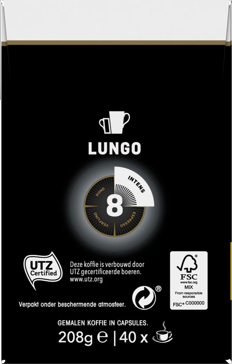 Douwe Egberts Lungo Intens (8) - 5 X 40 Koffiecups 11 Douwe Egberts Lungo Intens (8) - 5 X 40 Koffiecups - Afbeelding 9