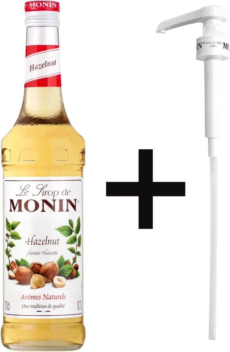 Monin Koffiesiroop Hazelnoot Siroop 70cl Met Doseer Pompje! 3 Monin Koffiesiroop Hazelnoot Siroop 70cl Met Doseer Pompje!