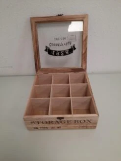 Merkloos Houten Theekist - 9-vaks Theedoos 9 Merkloos Houten Theekist - 9-vaks Theedoos -Koffiedranken 900x1200 12