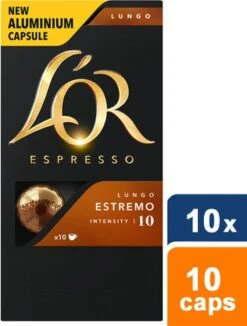 L'OR Lungo Estremo Koffiecups - Intensiteit 10/12 - 10 X 10 Capsules -Koffiedranken 909x1200 2