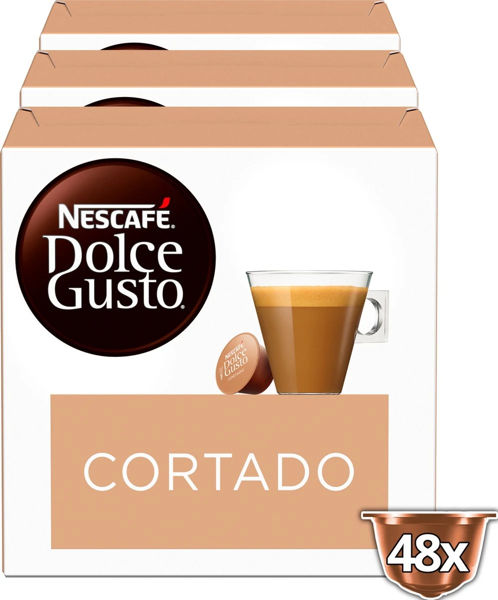 Nescafé Dolce Gusto Cortado Espresso Macchiato Capsules - 48 Koffiecups 4 Nescafé Dolce Gusto Cortado Espresso Macchiato Capsules - 48 Koffiecups - Afbeelding 2